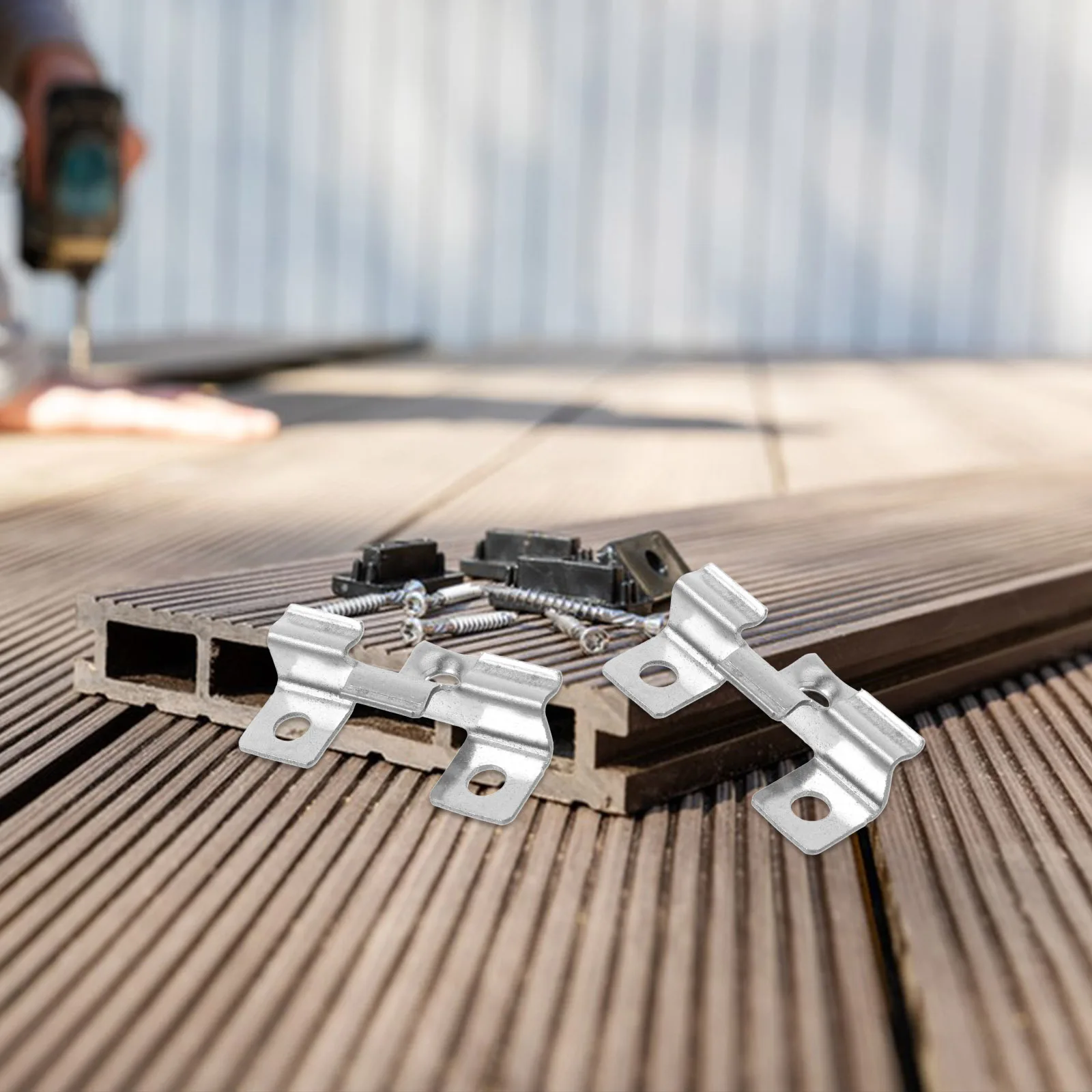 

100pcs Stainless Steel Deck Fasteners Hidden Clip System For Composite Decking Board Spacers Metal Deck Fastening Tool