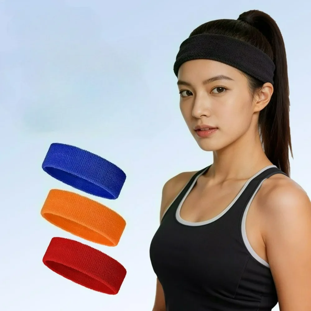 Cotton Athletic Headband Elastic Sweatbands Women 2026Sports Gym Fitness Sweat Band Volleyball Tennis