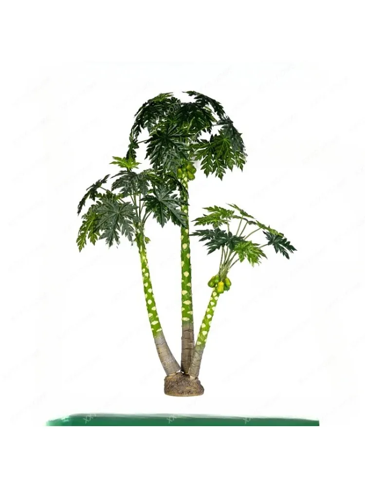 

Large Imitative Tree Papaya Fake Trees Green Plant Bonsai Landscape Bionic Floor Plant Decoration