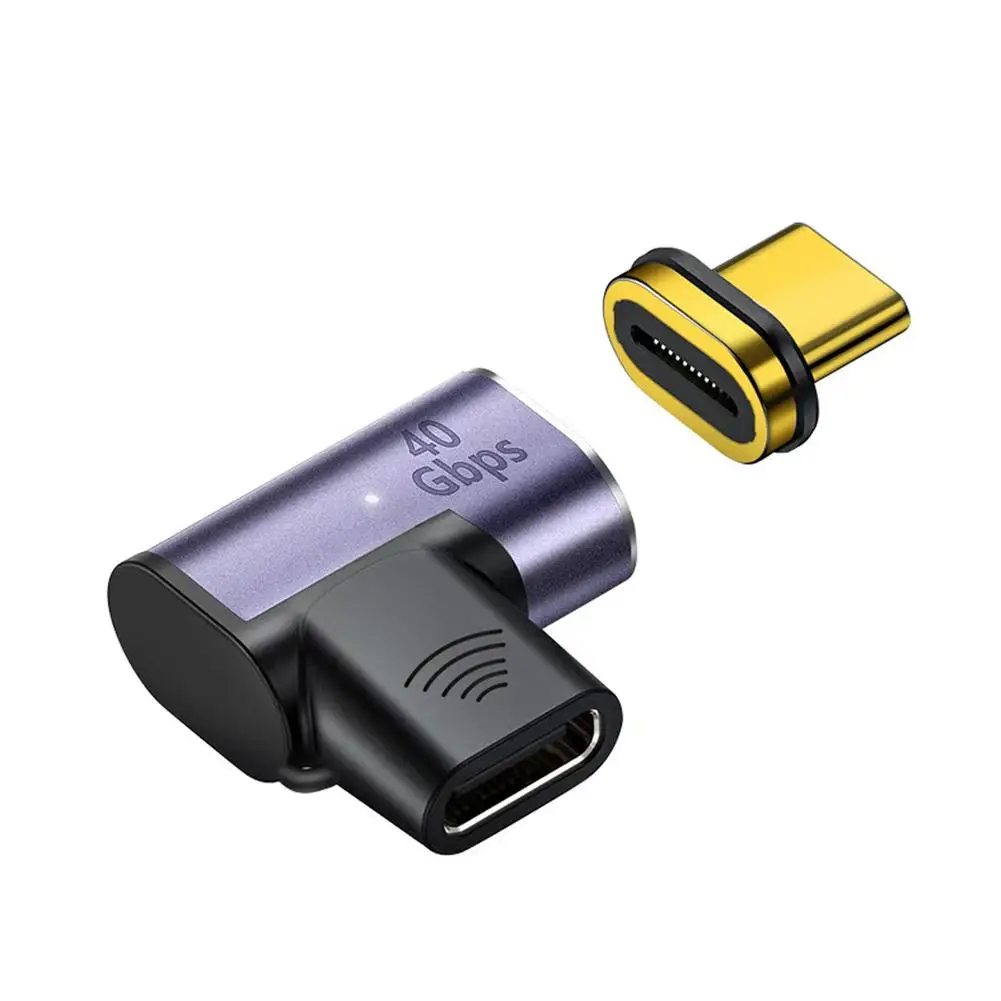 Elbow Pd100w Magnetic Adapter 24Pin 40Gbps Type-c Fast Charging Adapter Converter For Mobile Phone Tablet