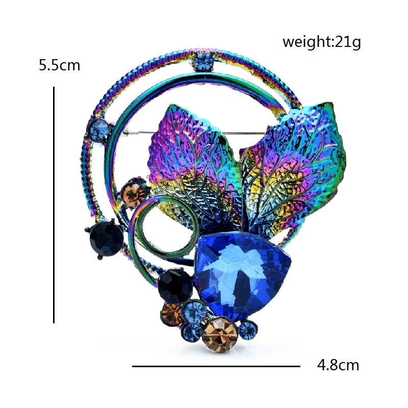 Wuli&baby New Color Flower Circle Brooches For Women Unisex Charming Butterfly Flowers Party Office Brooch Pins Gifts