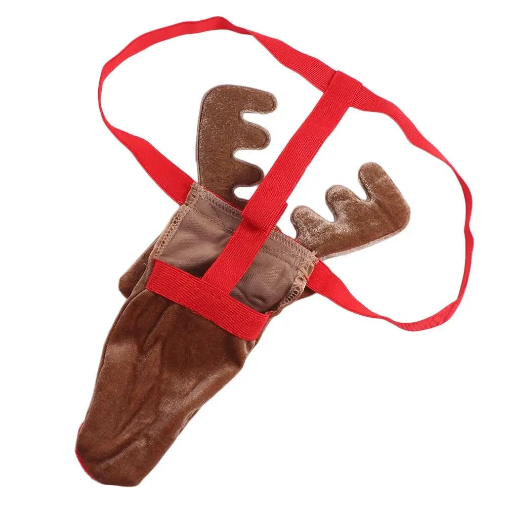 Tangas navideñas con nariz de elefante para hombre, ropa interior con reno y alce, bragas divertidas con espalda en T expuesta