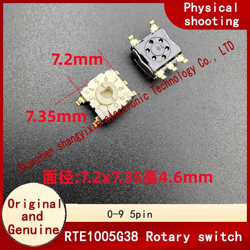 RTE1005G38 0-9/10 bit rotary coding switch SMT pin 5