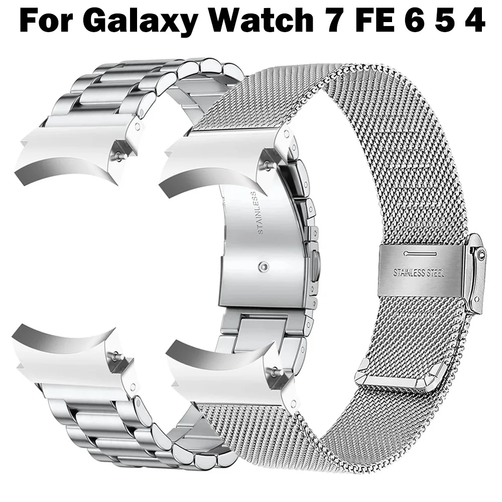 

No Gaps Strap for Galaxy watch 7 6 5 4 44mm 40mm 5pro band 45mm steel Correa for samsung galaxy watch 6 4 classic 47mm 46mm 43mm