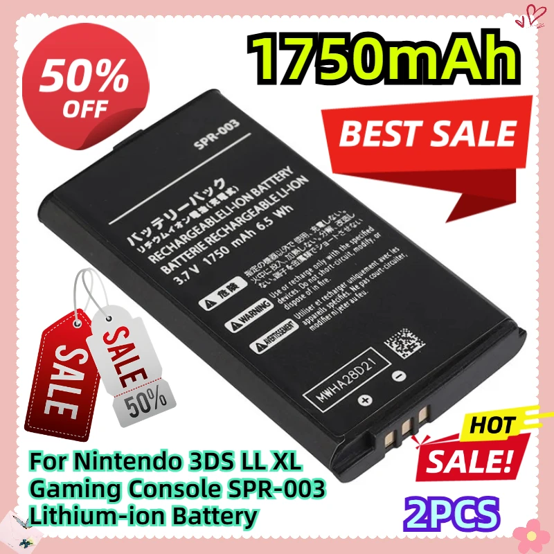 

1750mAh 2pcs For Nintendo 3DS LL XL Gaming Console SPR-003 Lithium-ion Battery