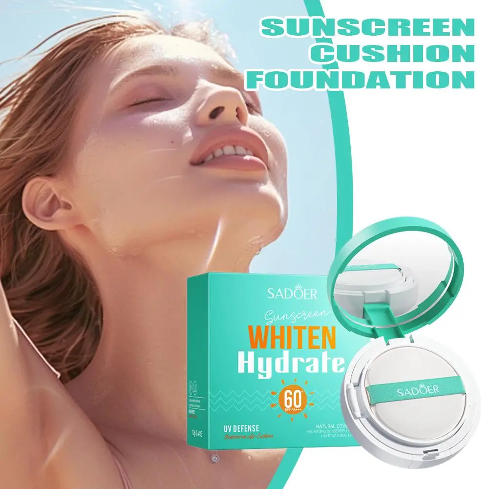 SPF60+ Sunscreen Cushion Foundation Waterproof BB Cream Full Coverage Concealer Long-lasting 24H Hydration Isolation Makeup 12g