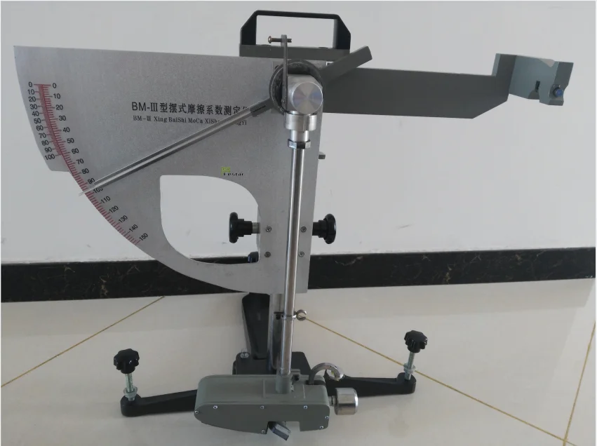 Portable skid resistance pavement friction pendulum test