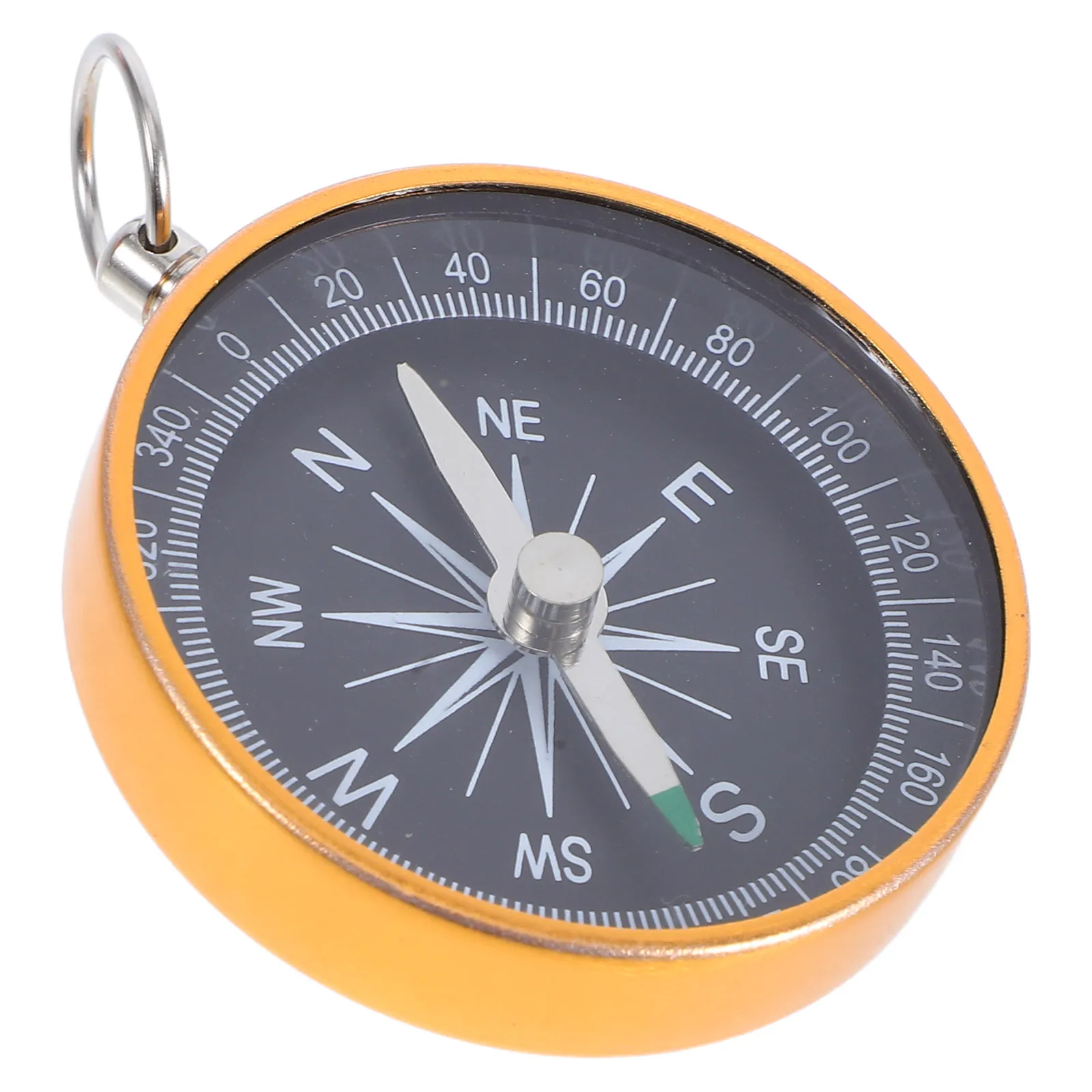 

1pc Portable Aluminum Alloy Compass Keychain 44mm Golden Metal Pendant for Hiking Camping Mini Keyring Travel Direction Guidance