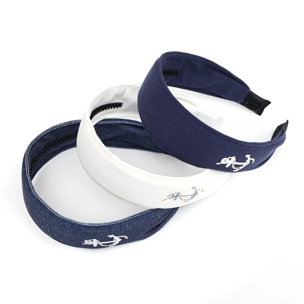 Appliqued Sailor Rudder NAVY Hairclips Children's Girl Dre Matching Hair Accessories Hairband s