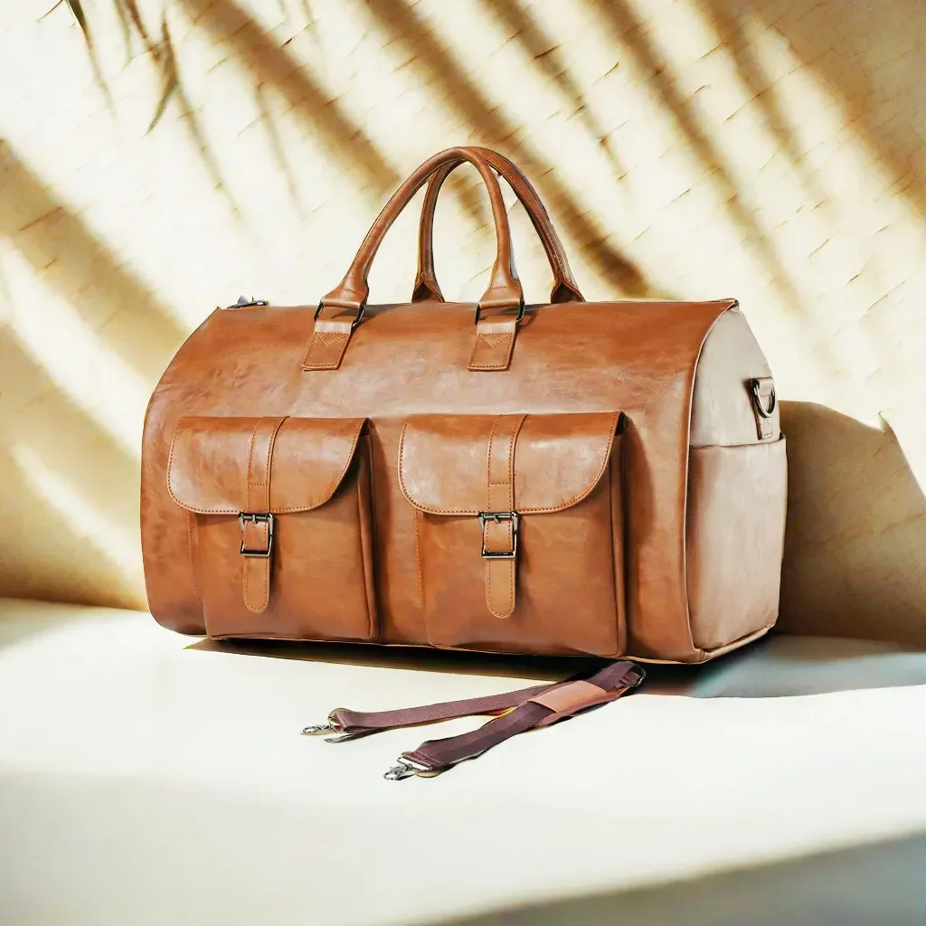 

52cm/20.5inch Convertible Travel Clothing Bag Carry-On Duffle Bag 2-in-1 Hanging Luggage Set Business Middle Size Luggage