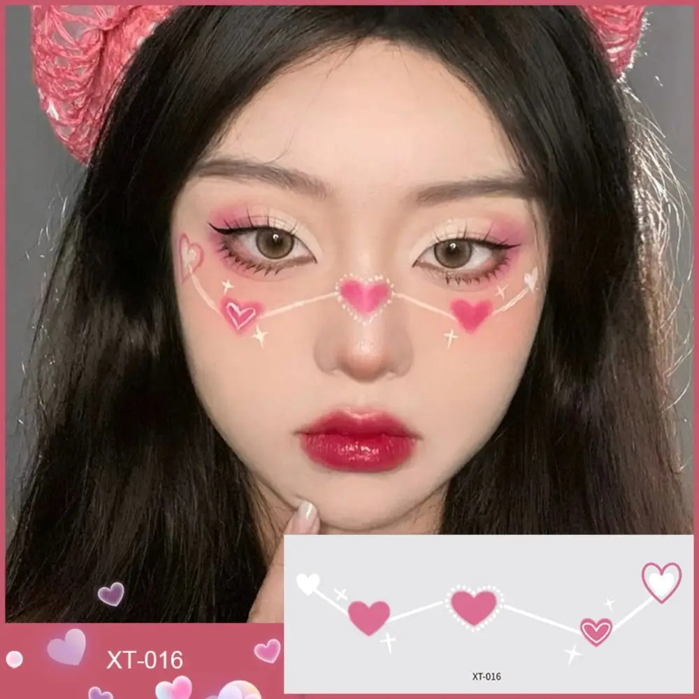 

Sweet Heart Face Stickers Cute Star-shaped Bowknot Makeups Flowers Facial Tattoo