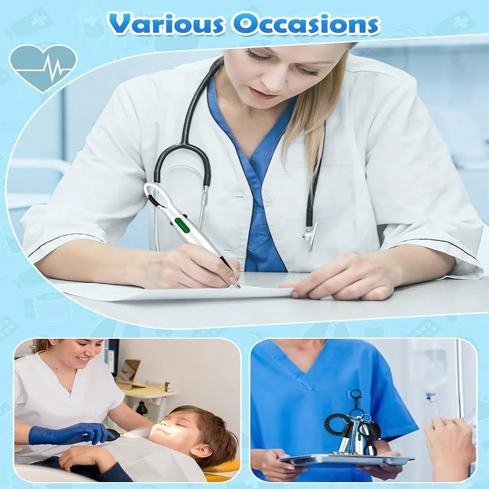 New Portable Nurse Pen Pack Retractable Lanyard Keychain Nurse Badge Set Durable ID Badge Reels Nurse Badge Clip Accessory Gift