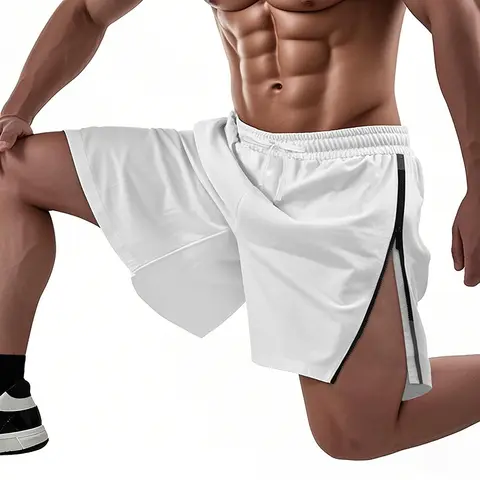 shorts herr Sommar nya herrshorts Enfärgade bomullsbyxor med fem punkter Fitness mjukisbyxor korta K1502 storlek M-7XL 8XL 10 best sales herrshorts med sidoslit - №7