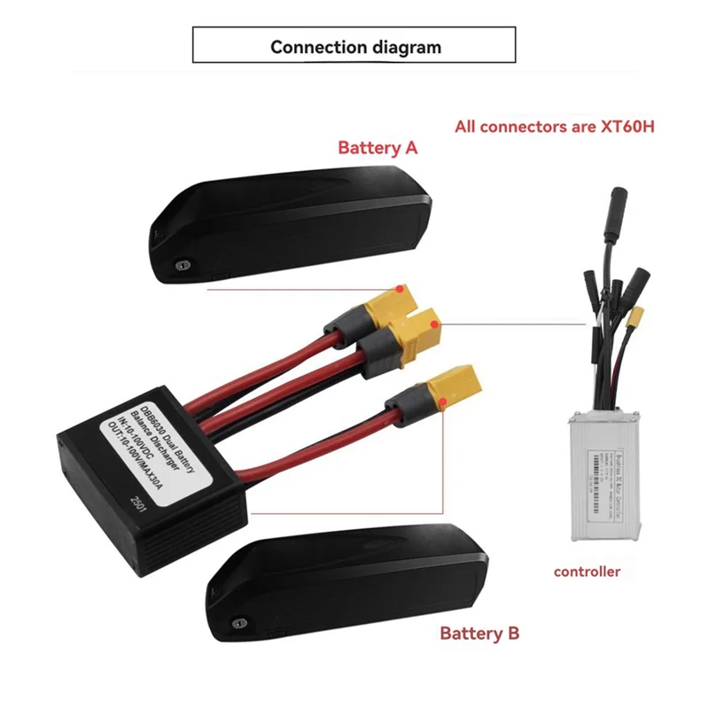 

Усовершенствованный модуль аккумулятора для электронного велосипеда 10-100 В, 30 А, 1000 Вт, модуль системы управления двойной батареей с одним разрядом, аксессуары для электровелосипеда