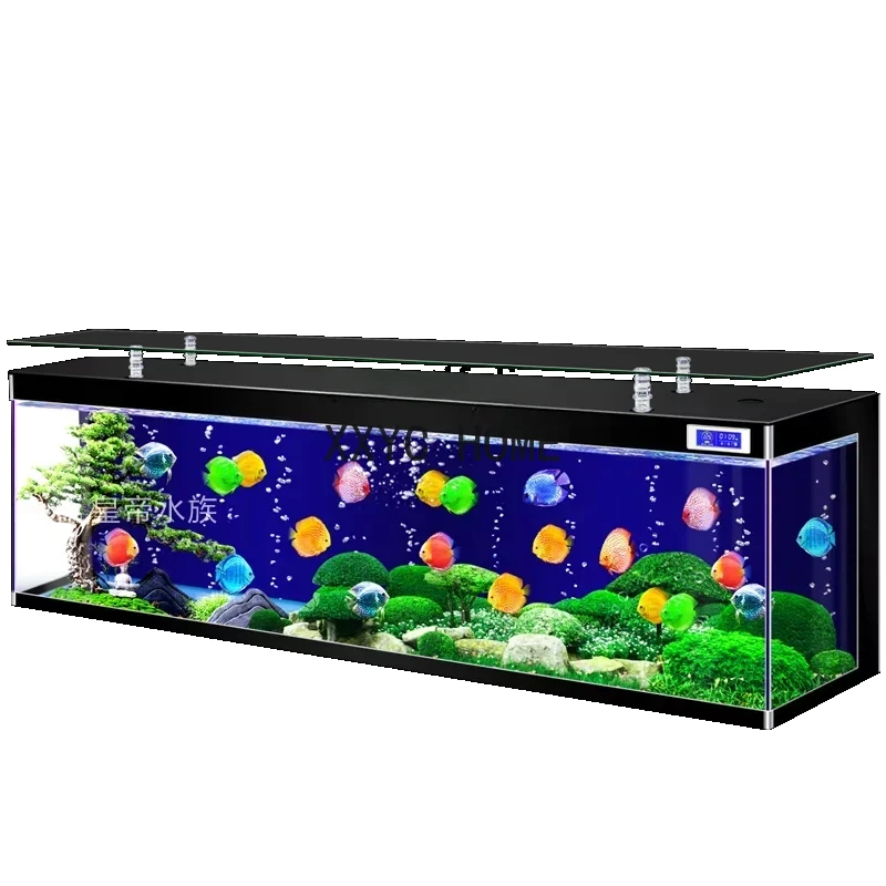 New Super White Glass Advanced TV Cabinet Fish Tank Integrated Small Living Room Ecological Aquarium