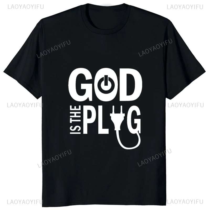 God Is The Plag Print Funny Tshirts When Life Knocks You Down Humor T Shirt Fashion Short Sleeve Hip Hop Casual Loose Man Tees