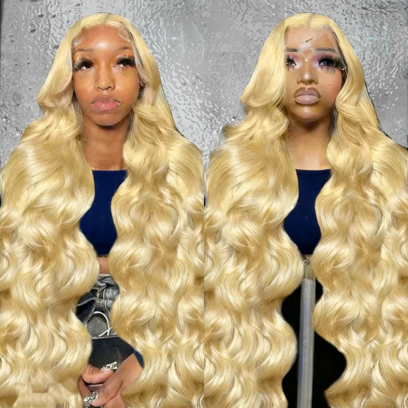 

Honey Blonde 613 Colored 220% Density 18-46 Inch Body Wave Brazilian Human Hair 13x4 13x6 Hd Lace Frontal Wig For Women