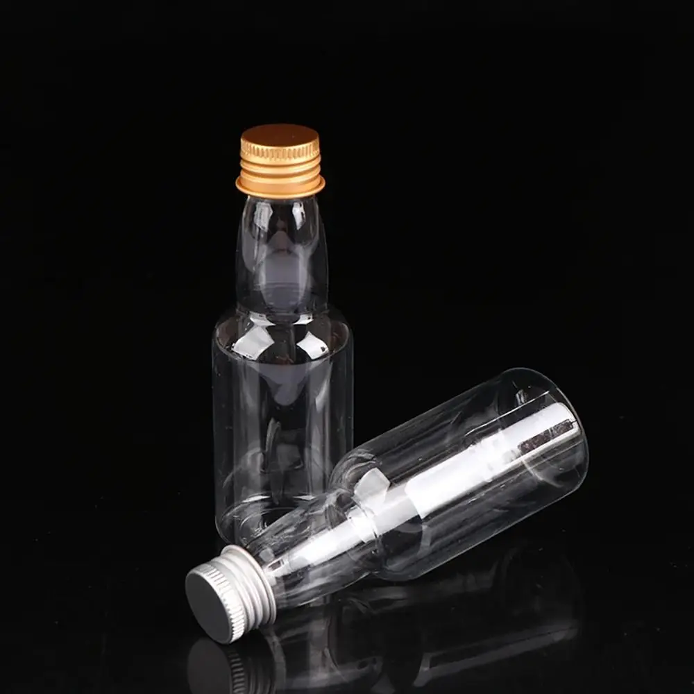 5Pcs Silver/ Gold Caps Plastic Spirit Bottle Party Supplies Small Mini Liquor Bottles Set 60ml Wine Bottle Alcohol Shot Bottles