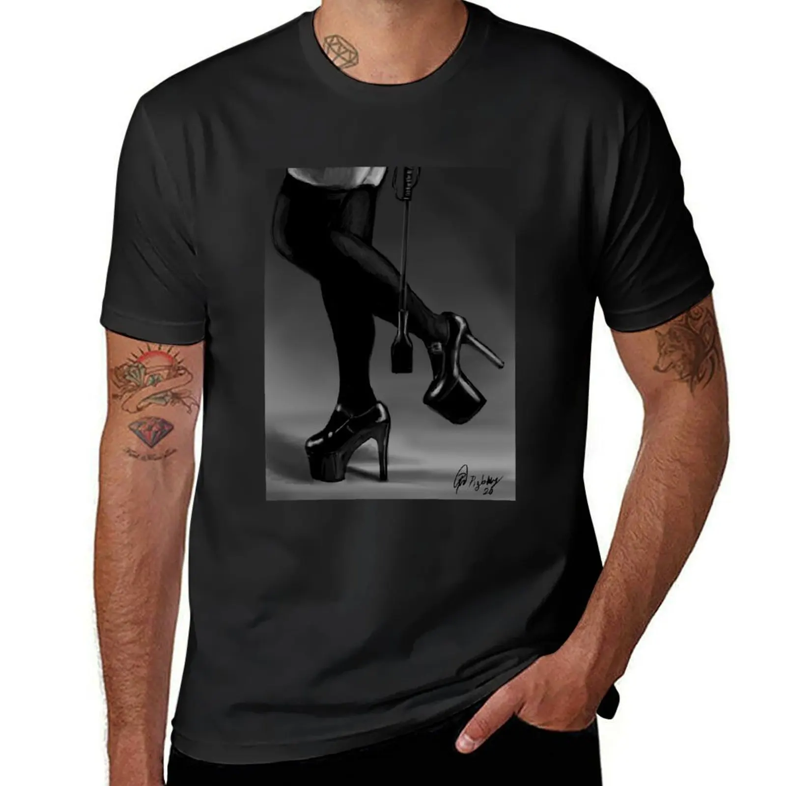 High heels T-Shirt plus sizes tops men workout shirt