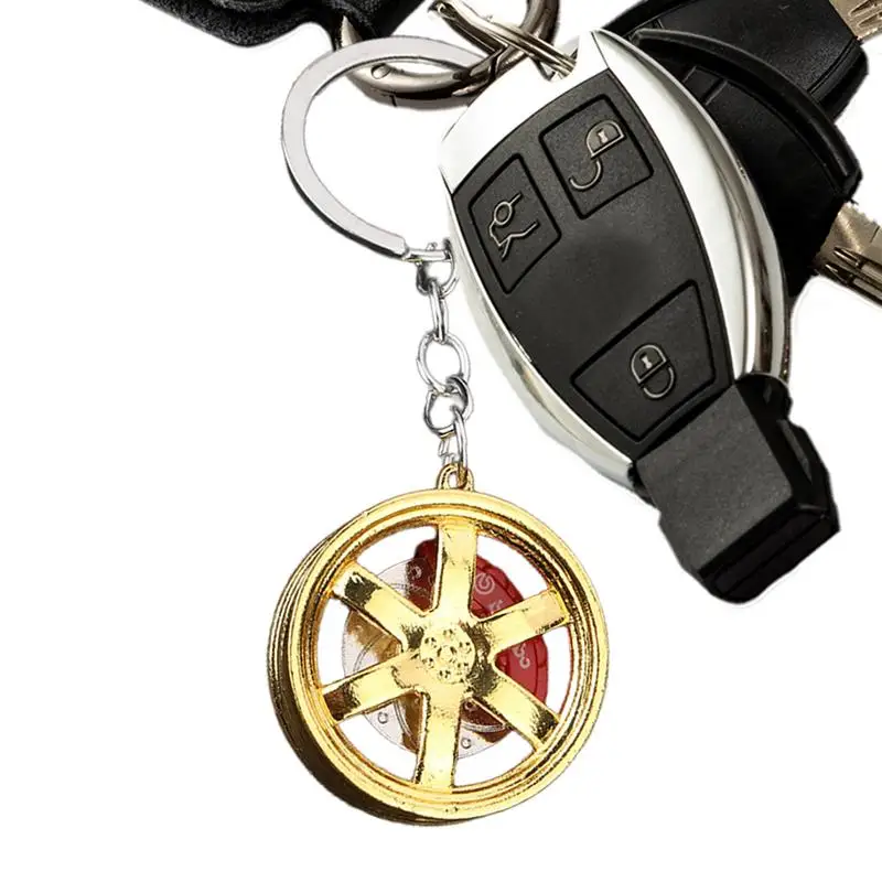 Steering Wheel Keychain Simulation Tire Keychain Sturdy Unique Aesthetic Colorful Car Wheel Metal Keychain Gifts For Car