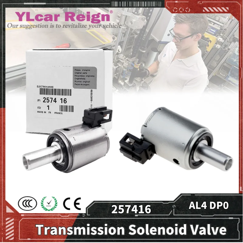 Válvula Solenoide de caja de cambios de transmisión automática DP0 AL4 DPO, 2574,16, 257416, para RENAULT, PEUGEOT 307, CITROEN, accesorios de coche