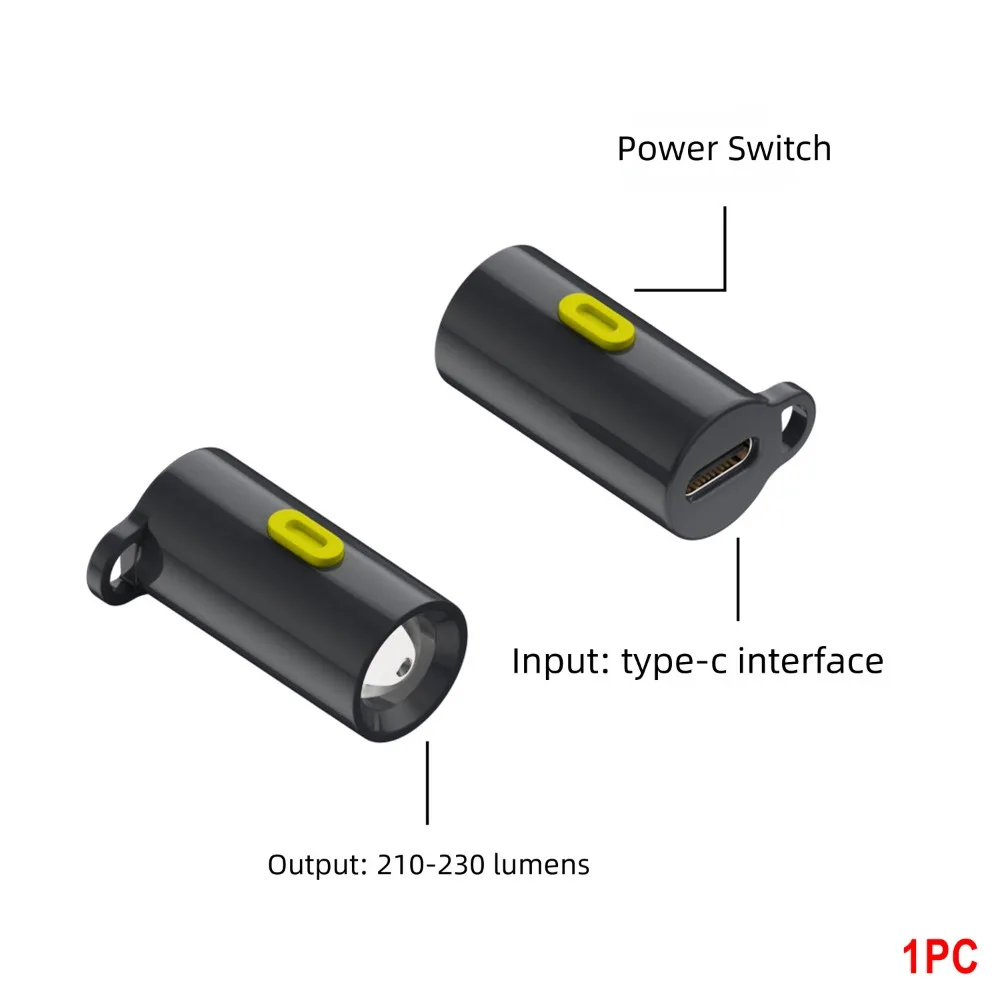 

NEW 230 High Lumens Type-C Mini Flashlight Portable Plug and Play LED Flashlight with Lanyard Keychain Flashlights Camping