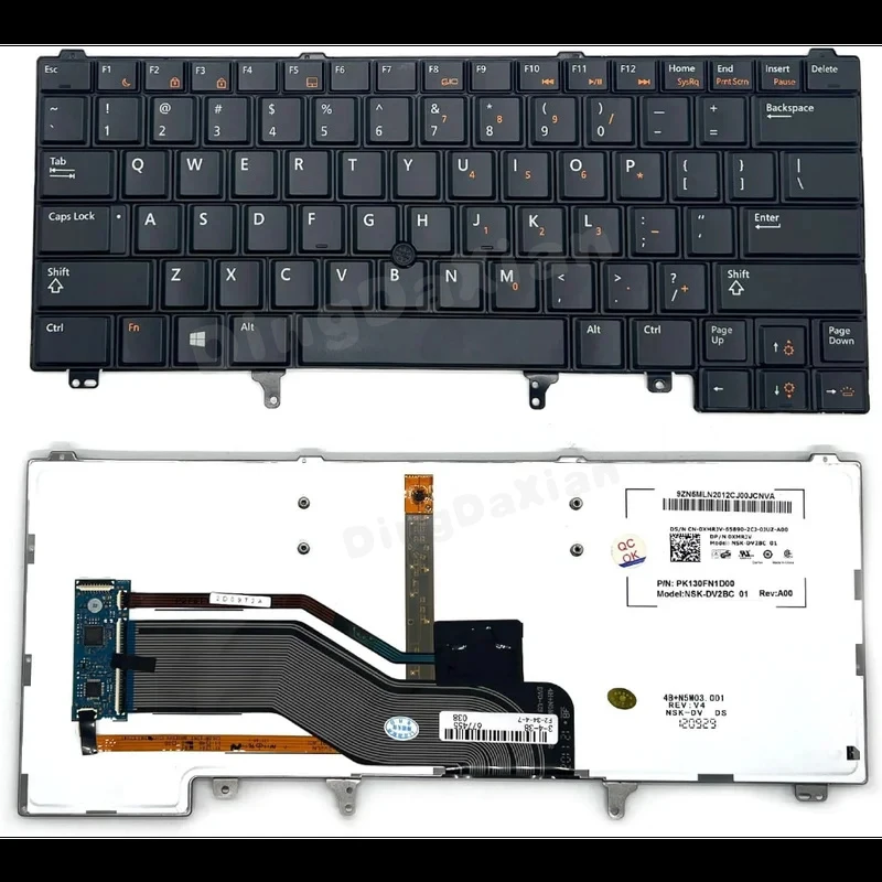 Teclado de Repuesto D+ Retroiluminado con Puntero para Dell Latitude E5430 E6230 E6330 E6430 ATG E6320 E6420 E5420 E6430s Series