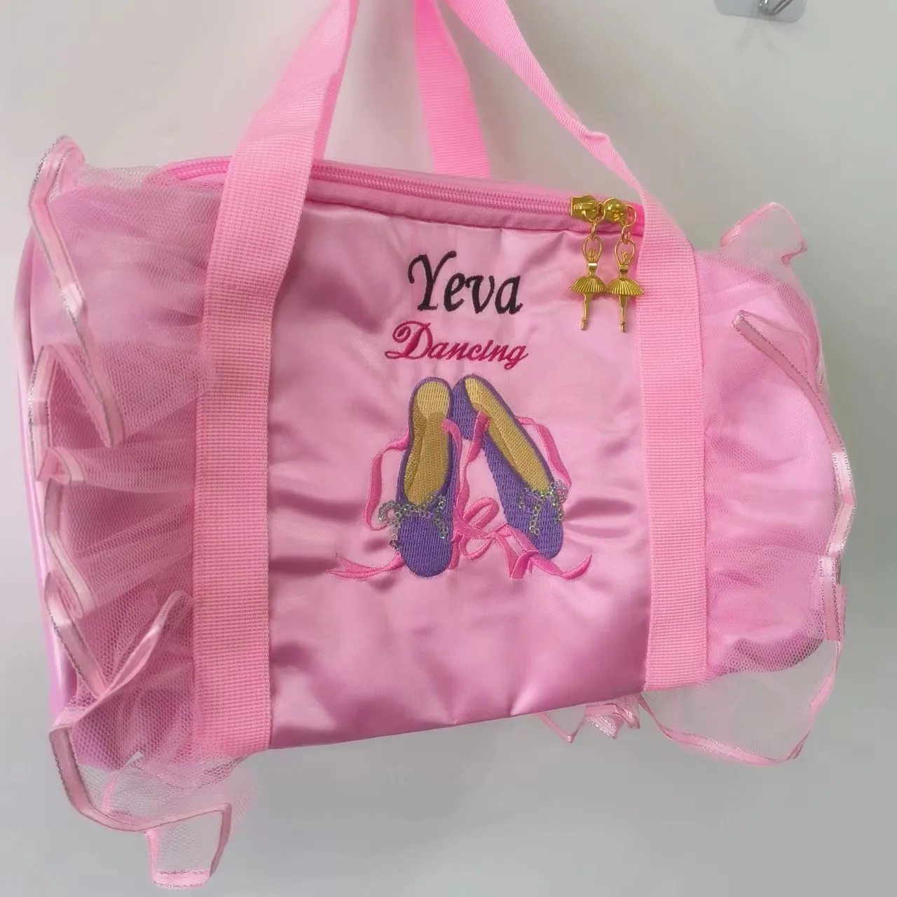 Personalized Dance Bag for Girls, Ballerina Bag for Kids, Small Duffle Bag, Custom Name Birthday Gift, Pink Girls Dance Bag