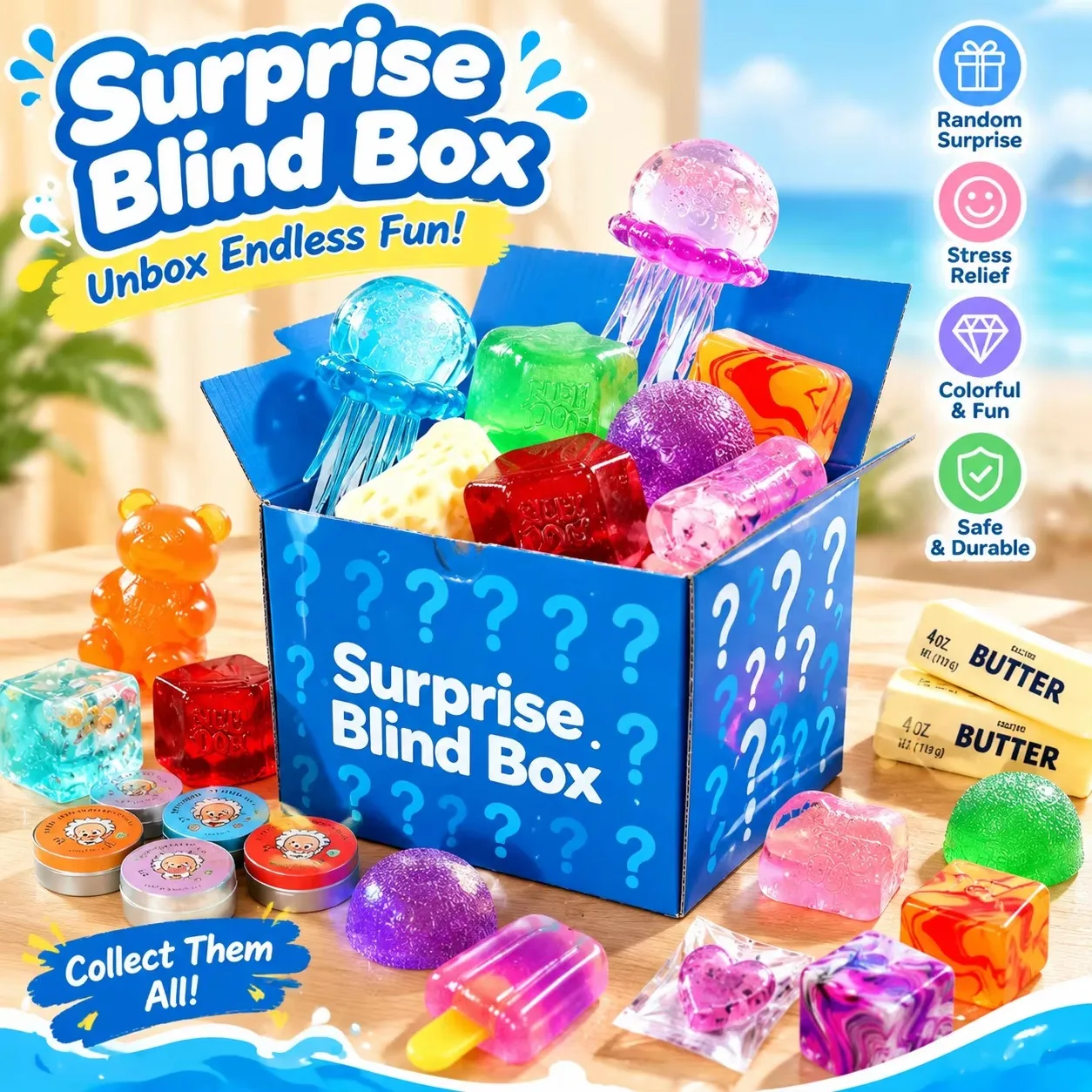 Dr Pepper Cute Squeeze Cube Squishy Stress Relief Toy Blind Box Mystery Office Anxiety Gift for Adults
