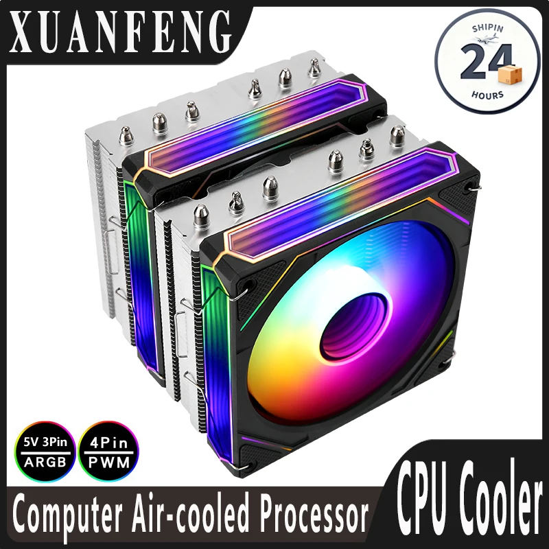 

Серверный процессор XUANFENG, кулер TDP: 260 Вт, 120 мм, двойная башня, 6 радиаторов, совместимый с x79 x99 AM4 AM5 LGA2011 1200 1700 Argb, вентилятор