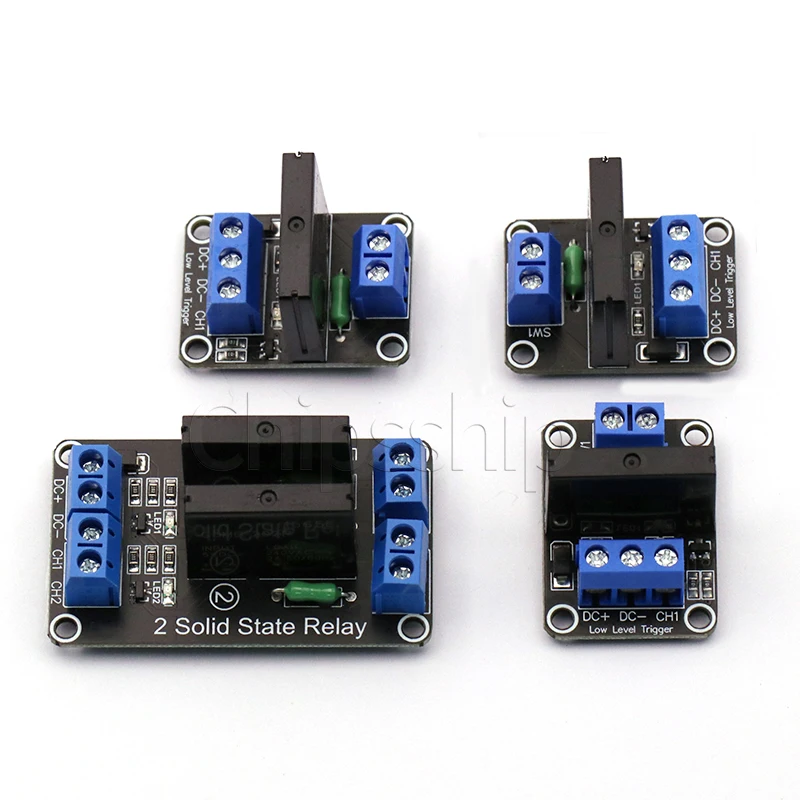 1 2 4 8way solid state relay module 5V 12V 24V high and low trigger 2A 250V with fuse