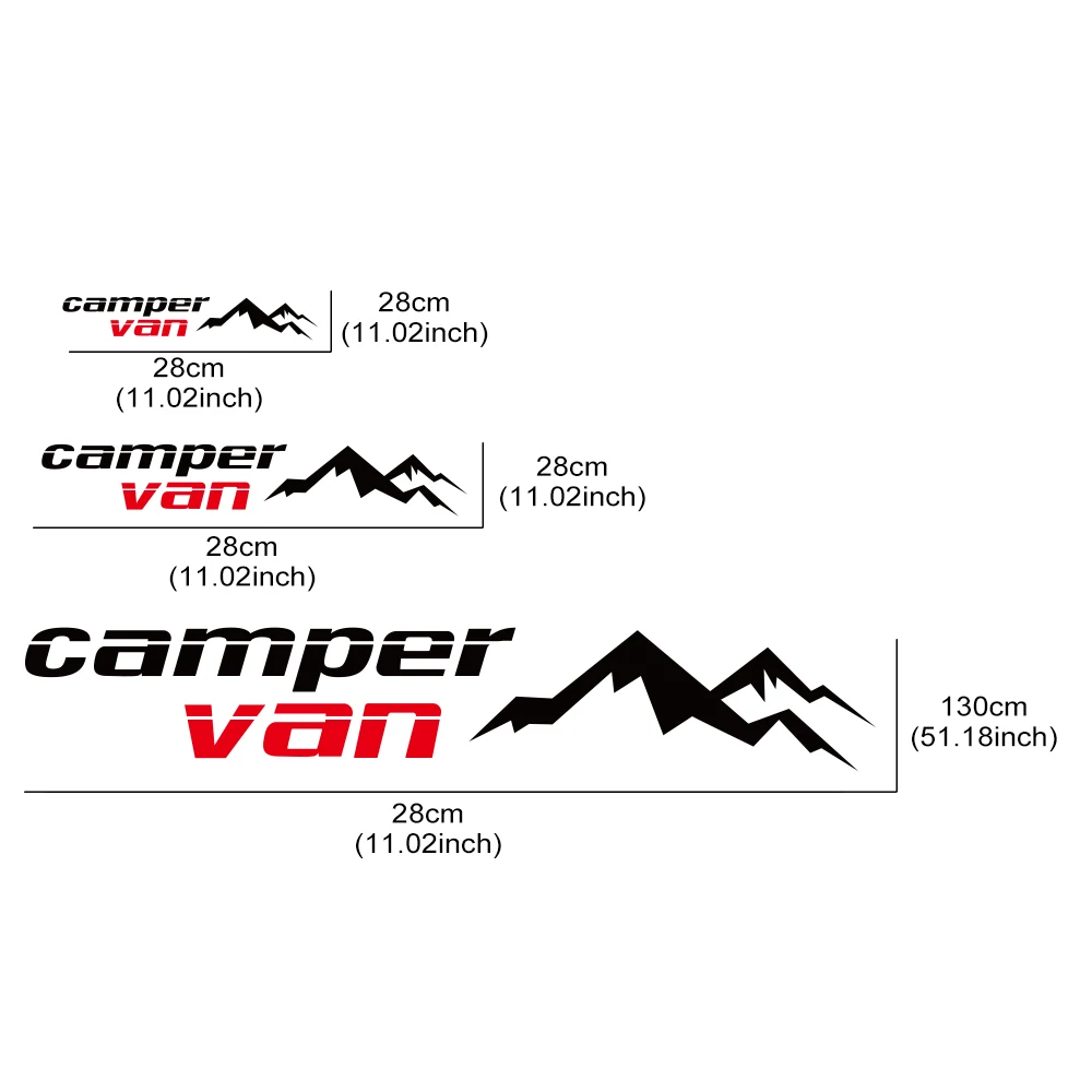 ملصقات تصفيف جبل فان التخييم ملصقات ديكور من الفينيل ملصق عالمي للسيارات Campervan متنقل RV ملحقات ضبط السيارات البضائع