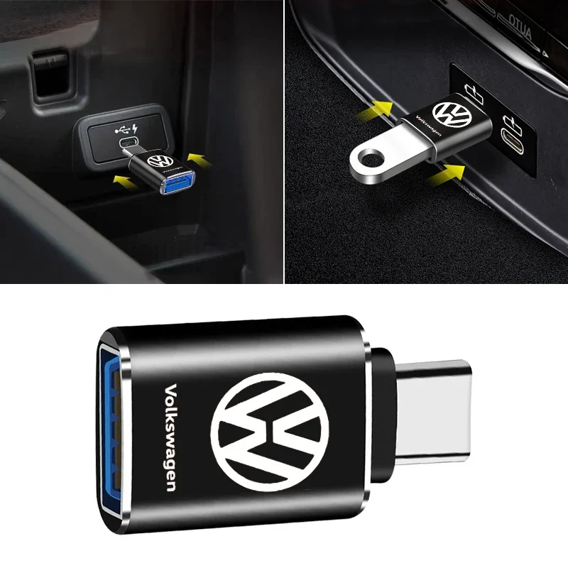 Car Usb Type C Cable Converter Charging Adapter Car Accessories For Volkswagen CC Golf 6 7 GTI Tiguan Passat B5 B6 B7 Jetta