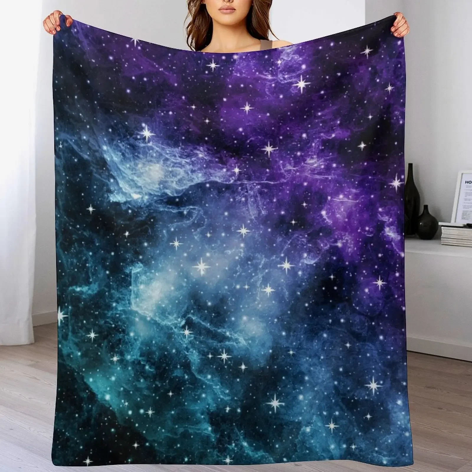 

Purple Teal Galaxy Nebula Dream #1 #decor #art Throw Blanket Bed Picnic Blankets For Bed Decorative Sofas Blankets
