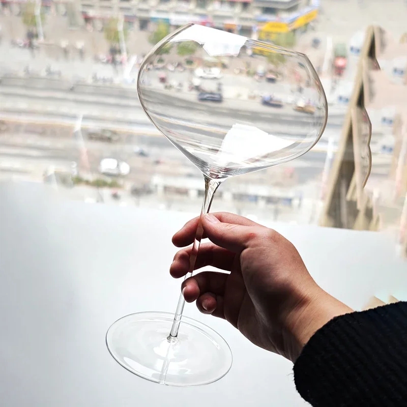 940ML/700ML Ultra-thin Large Capacity Peach Heart high-Footed Glass Burgundy Wine  Crystal  High-footed Red Wine