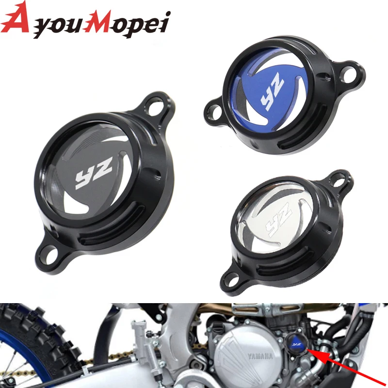 YZ LOGO Engine Oil Filter Cover Cap For YAMAHA YZ250F YZ 250 450 F/FX Motorcycle Accessories Clearness CNC