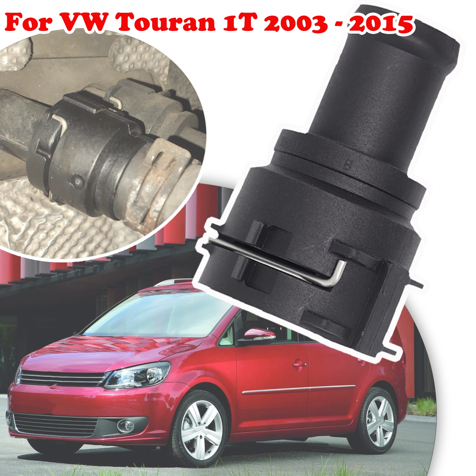 

For VW Touran 1T 2003 2004 - 2015 Car Radiator Coolant Hose Flange Quick Acting Coupling Adapter Pipe Connector with Clip Seal