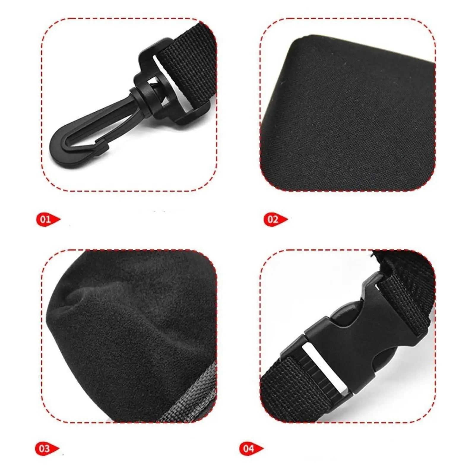 Golf Club Cleaner Bag Compact Detachable Buckle Reinforced Accessory Pouch for Golf Equipment and Accessories
