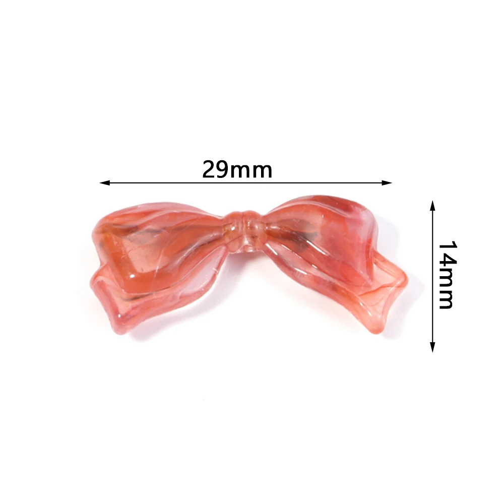 30pcs 29x14mm Acrylic Bow Beads Colorful Bowknot Loose Bead For Jewelry Making DIY Bracelet Necklace Phone Key Chain Accessories image 2