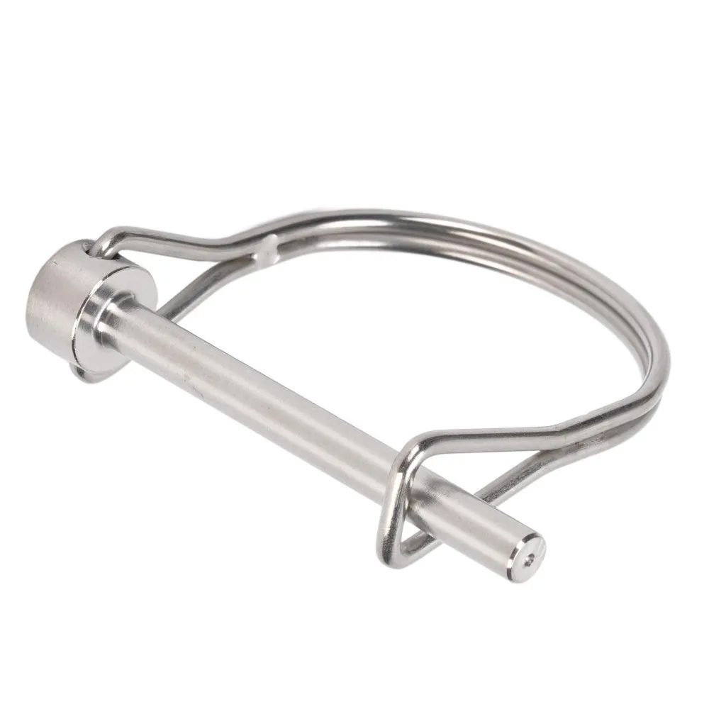 2PCS 304 Stainless Steel Safety Coupler Pin Universal D Type Shape Trailer Coupler Pin Heavy Duty Extended Length