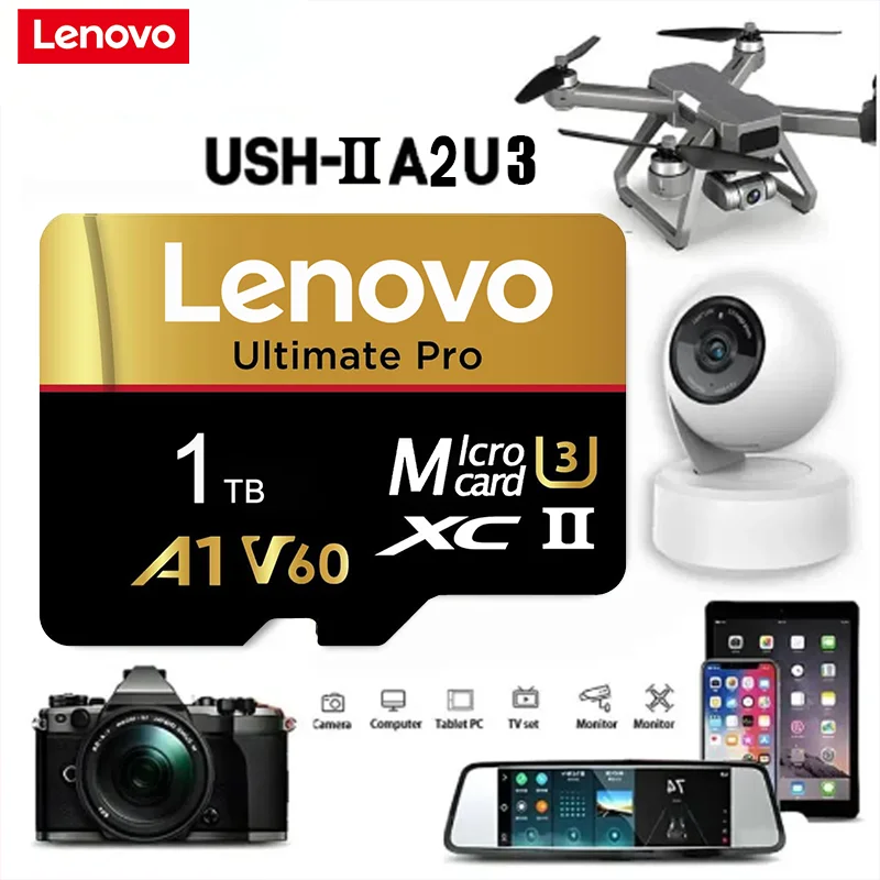 Lenovo SD Card 128GB Class10 V60 TF Card 1TB Mini Memory Card 512GB 256GB High Speed TF Card Drop shipping Camera Accessories