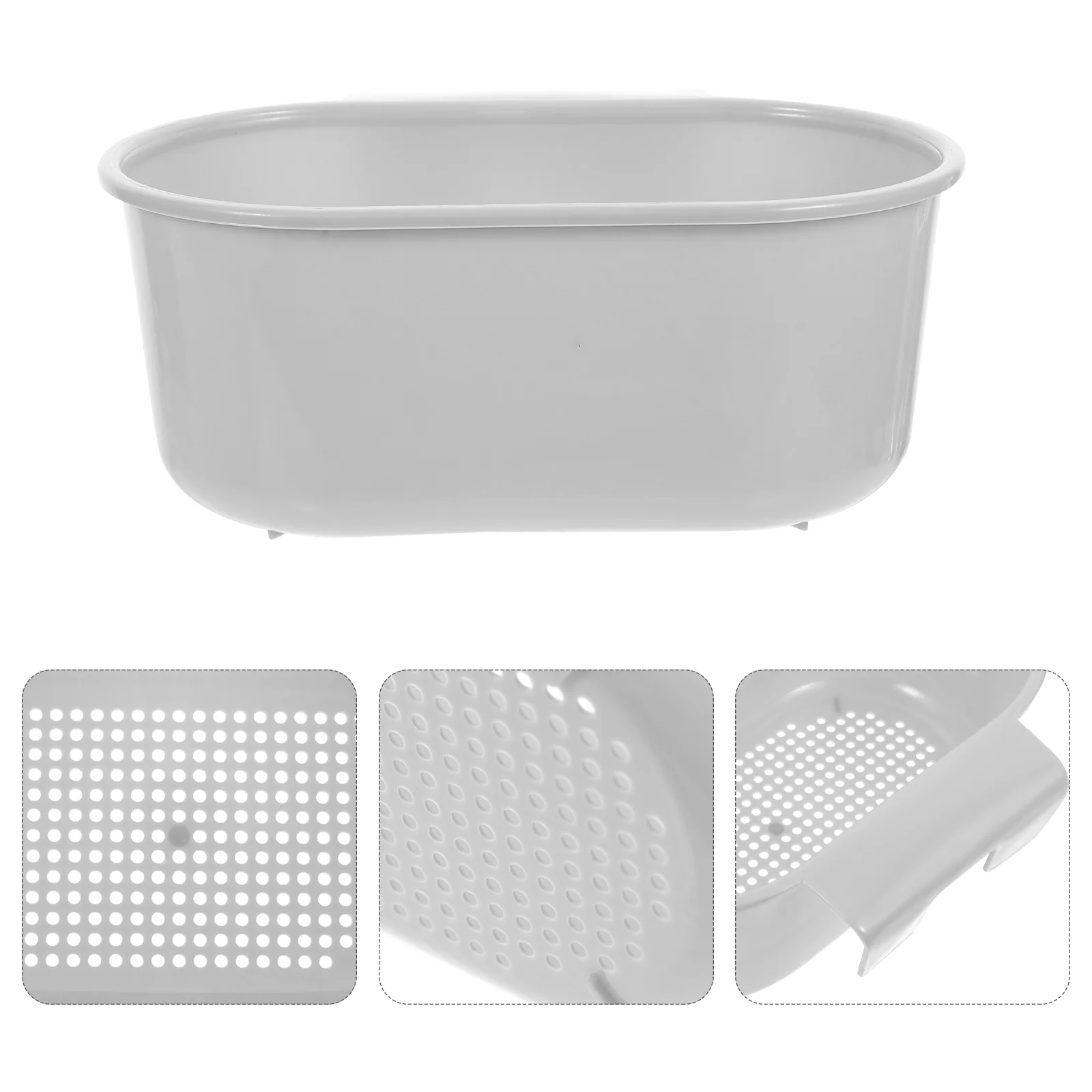

2 Pcs Cleaner Sink Drainer Basket Storage Baskets Multi-functional Strainers Grey