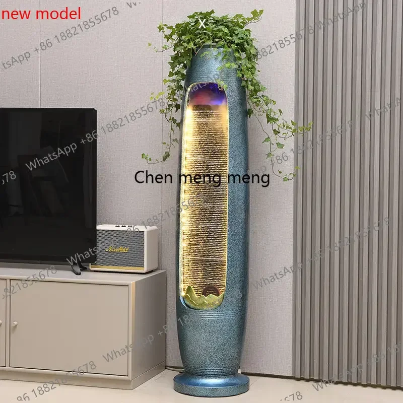 N138Light luxury lucky water curtain wall floor-to-ceiling flowing water ornament living room, circulating water landscaping