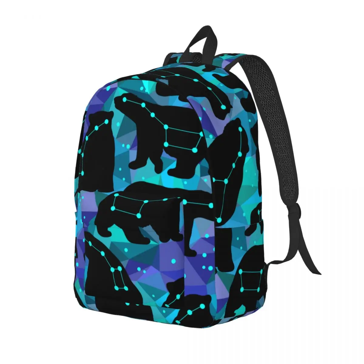 Men Women Backpack Large Capacity School Backpack for Student Geometric Ursa Major And Silhouettes Of The Bears School Bag