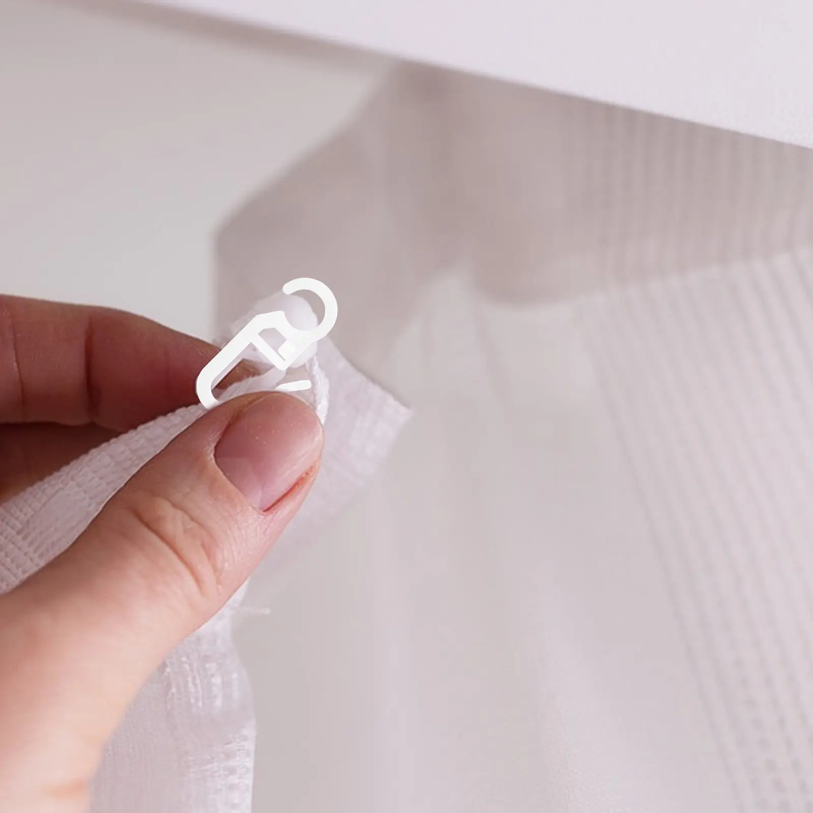 24Pcs Premium PVC Shower Curtain Hooks Smooth Polished Surface Safe Non-Scratch Design for Home Bathroom Decor Curtain