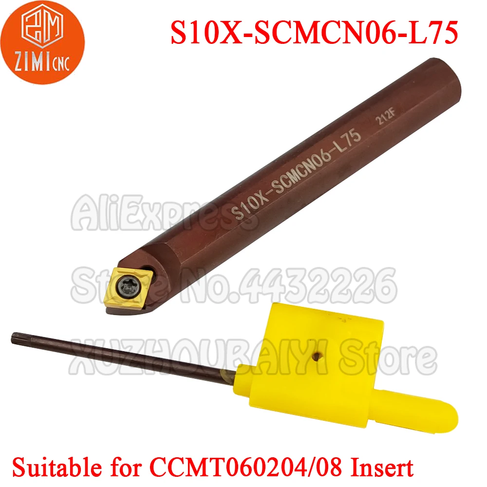 1P S10X-SCMCN06-L75 S10X SCMCN06-L75 S10X SCMCN06 L75 Draaien Gereedschap Cutter Toolholder En CCMT060204 CCMT060208 Carbide Insert