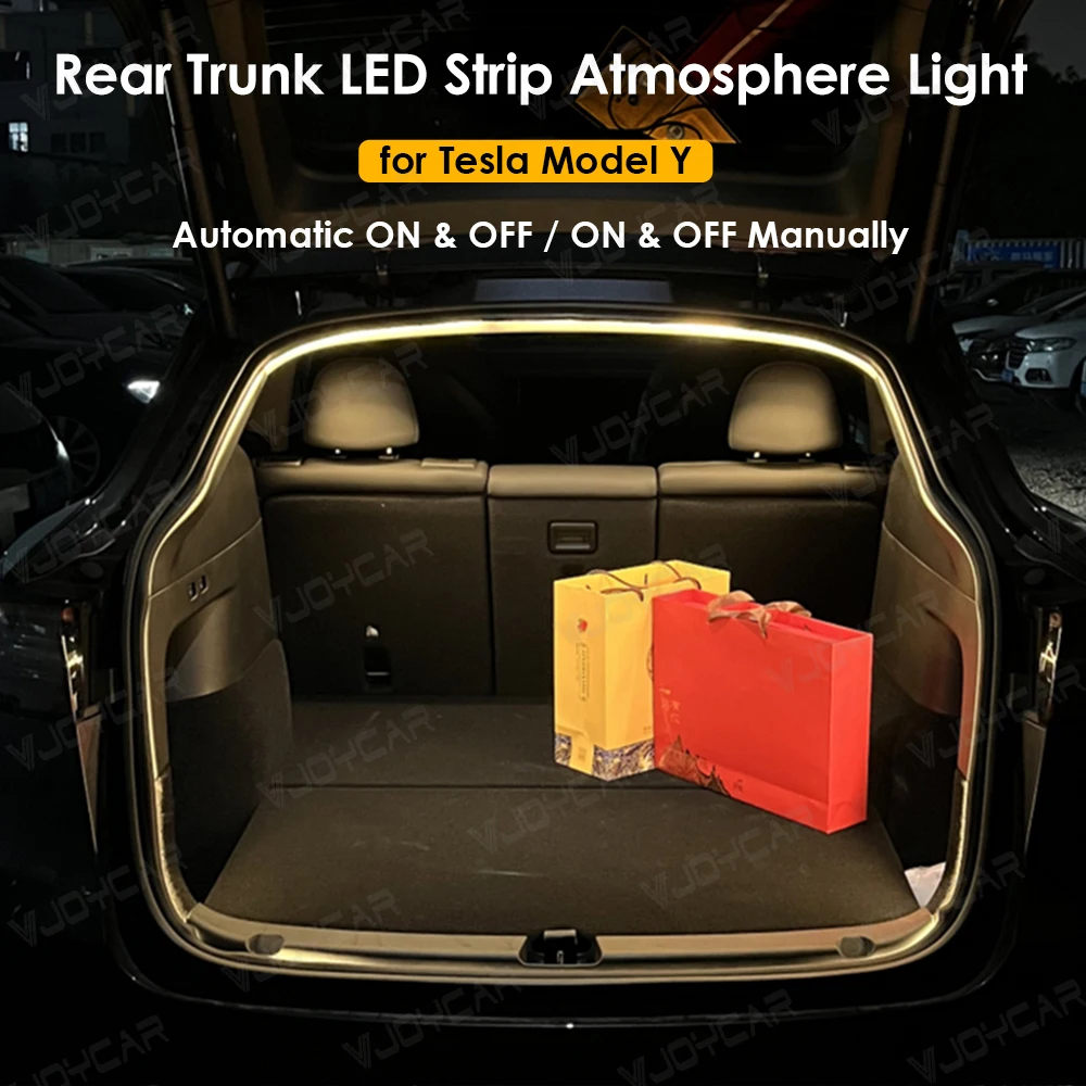 Latest Rear Trunk LED Light for Tesla Model Y Romantic Atmosphere Strip Modified Universal Brighten Plug&Play Interior Accessory