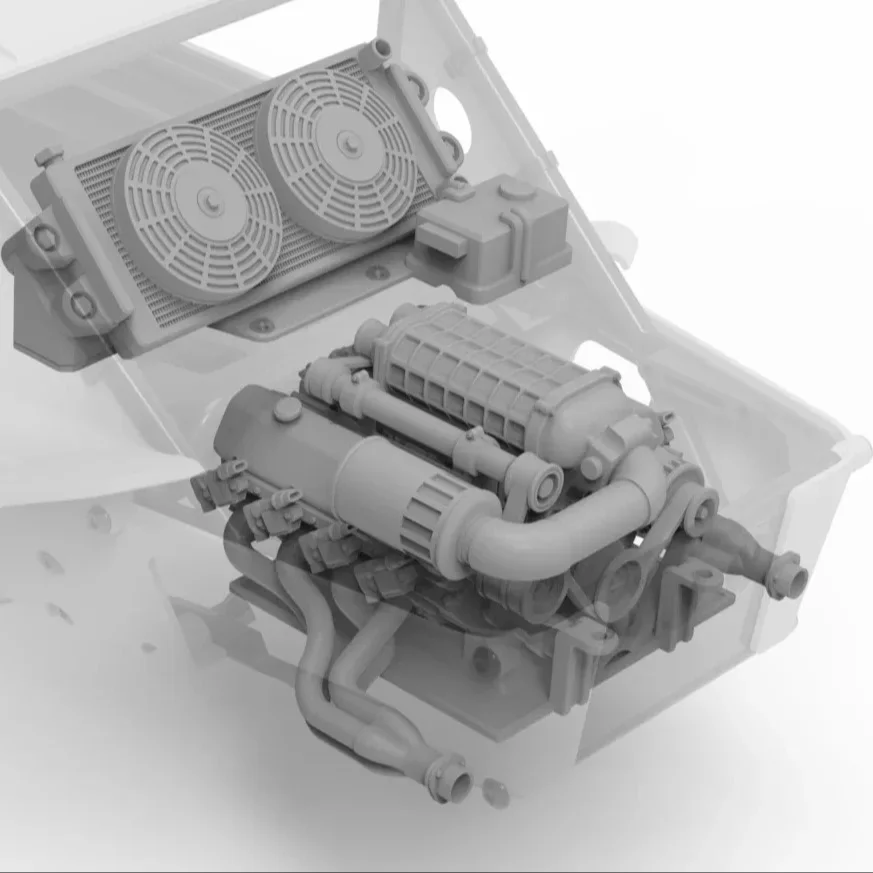 Decoración de modelo de motor de coche RC para 1/10 VP OPTIC H10 KIT TRX4 Defender AXIAL SCX10 RC4WD Sport Jeep K10 TF2 TRX6 G63