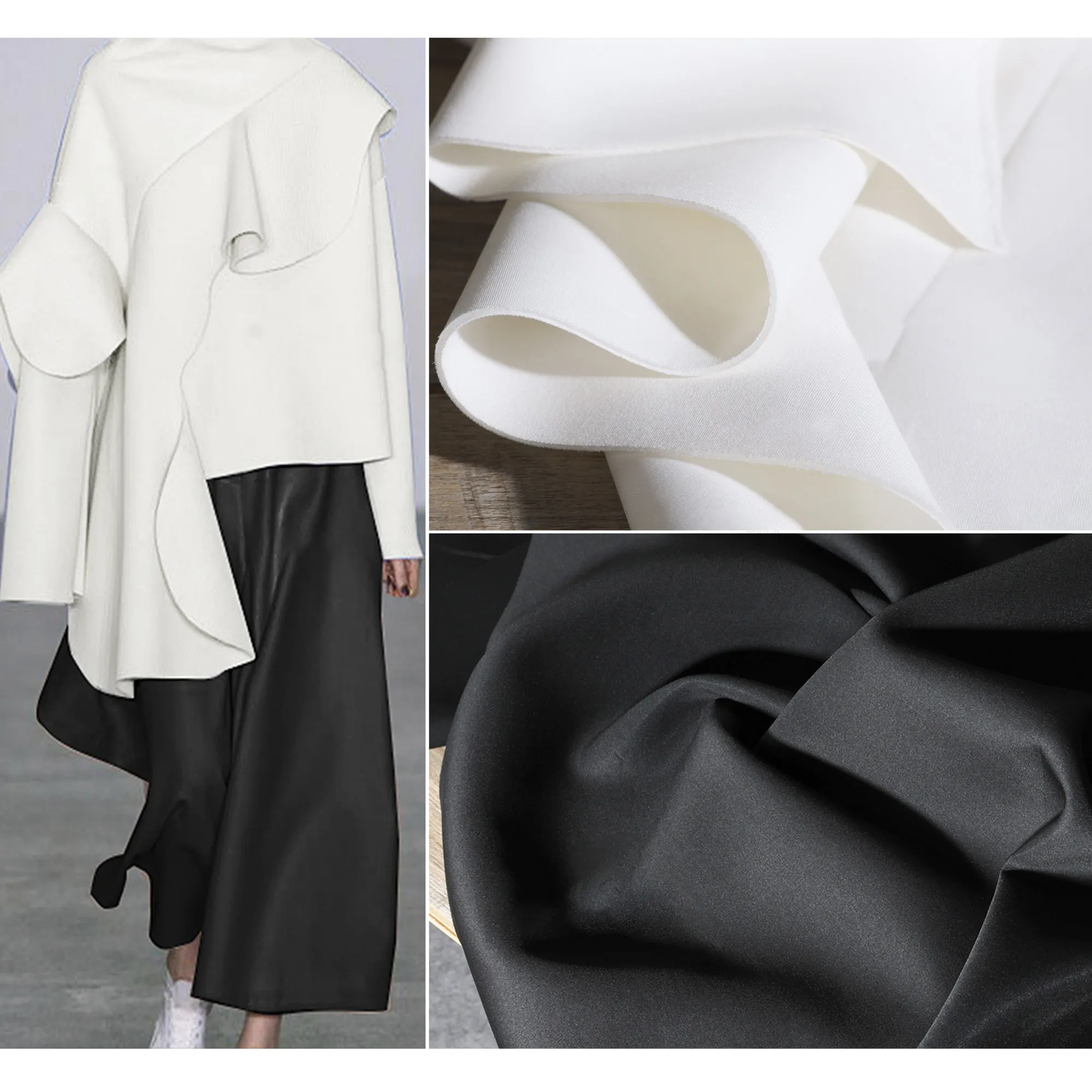Thickened Air Layer/Space Cotton Printed Cloth Creative Profile Elastic Knitted Bubble Air Layer Coat Skirt Fabric