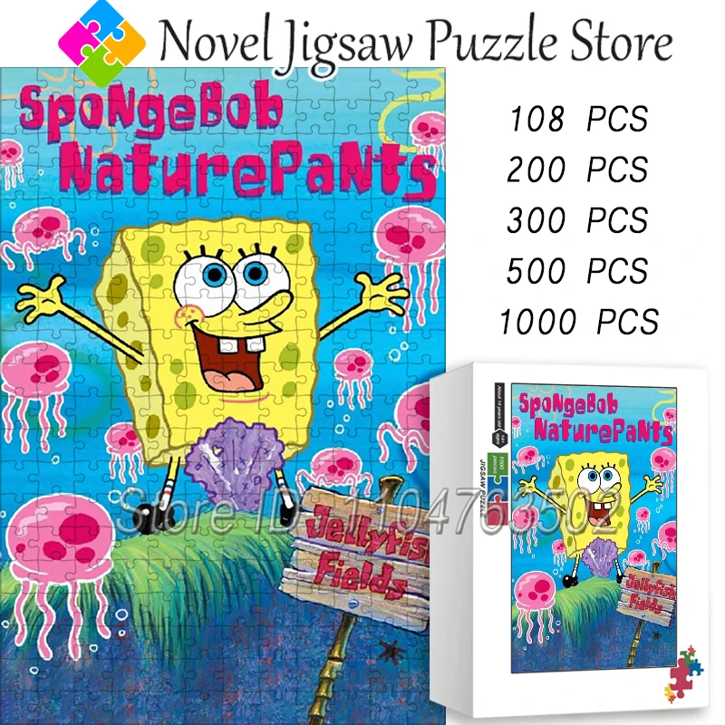 

Пазлы Губка Боб Квадратные Штаны, мультфильм, 108/200/300/500/1000 деталей, развивающие игрушки для детей, креативные игры